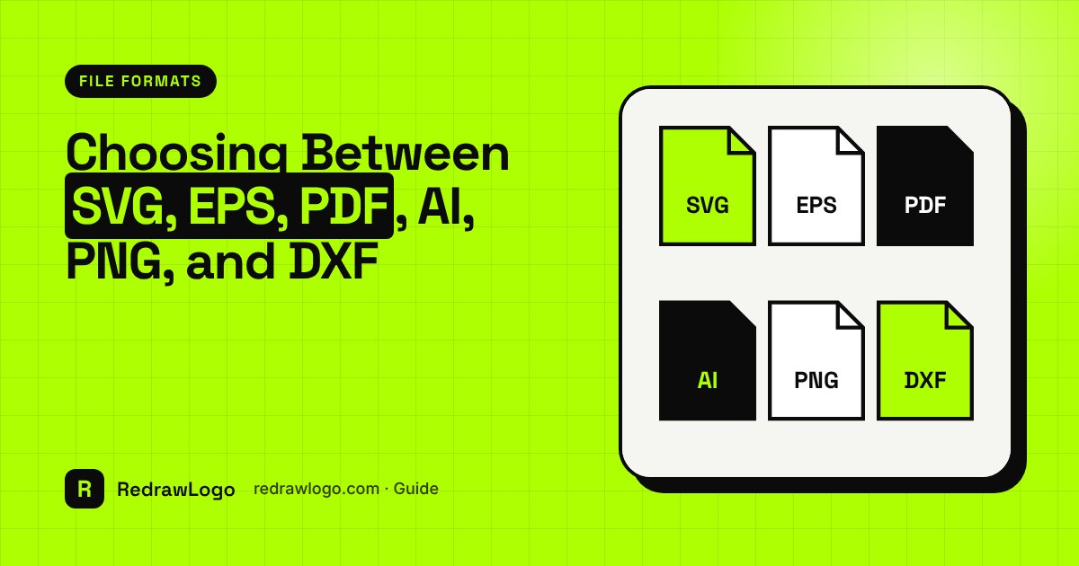 Choosing Between SVG, EPS, PDF, AI, PNG, and DXF — RedrawLogo guide